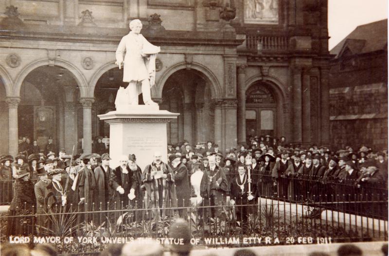 Lord Mayor unveiling the statue of William Etty in Exhibition Square, 20 February 1911.