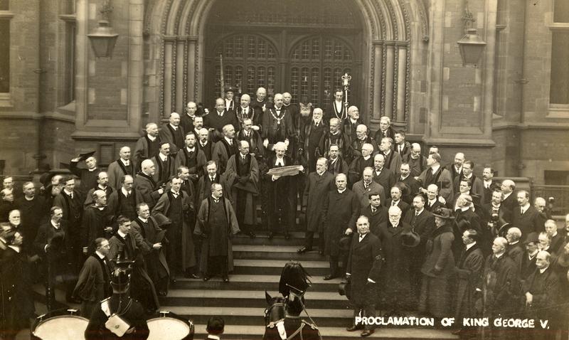 Civic Party on the steps of York Minster for the Proclamation of King George V, 10 May 1910.