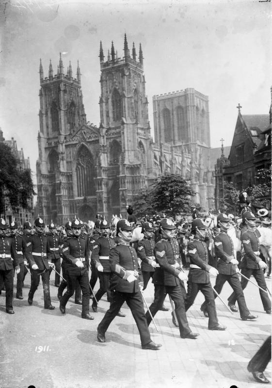 Police officers taking part in Military Sunday, 1911.