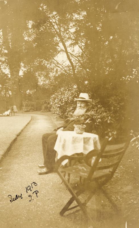 Alderman Joseph Agar in the garden of his Fulford home, July 1913.