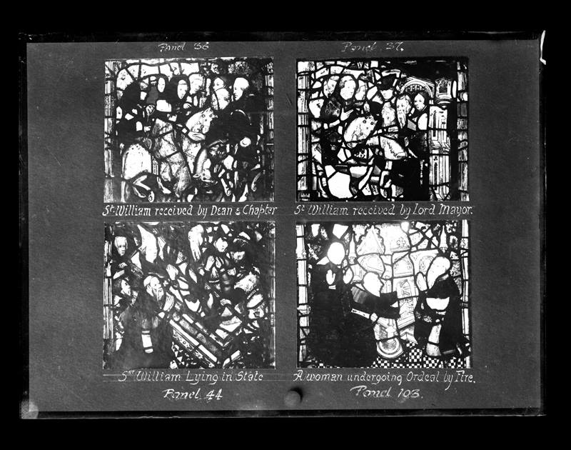 Lantern slide, untitled, details from stained glass windows in York, c.1900-1921