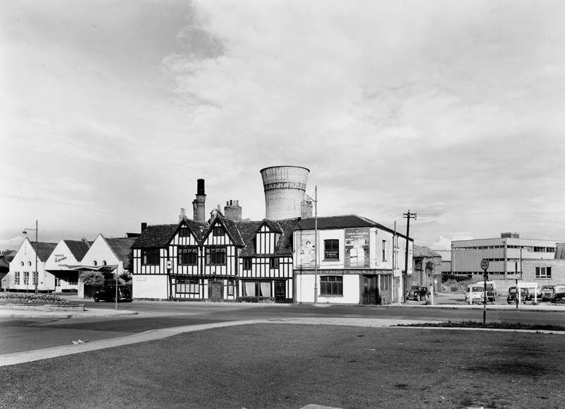 The Black Swan pub and Peasholme Green, 1950s.