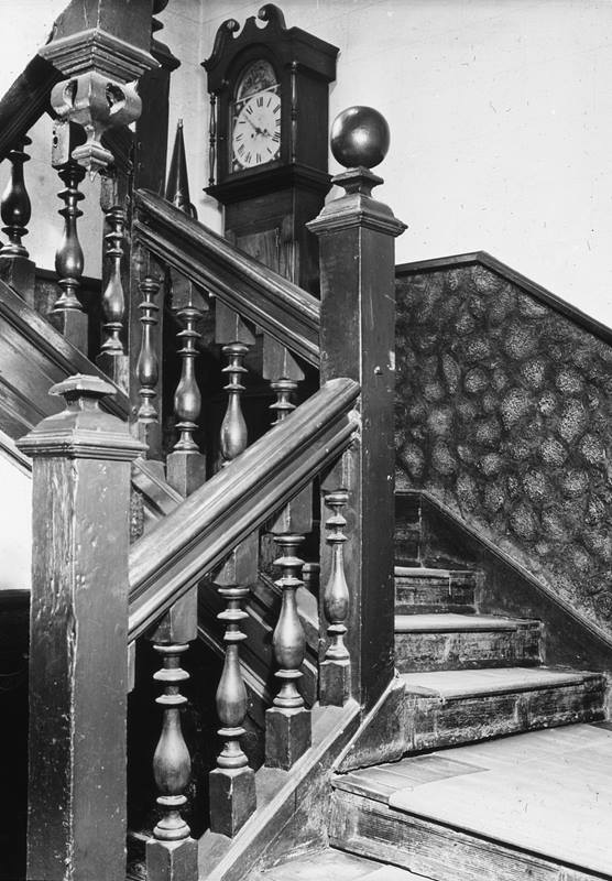 Staircase in the Black Swan Inn, Peasholme Green, early 20th century.