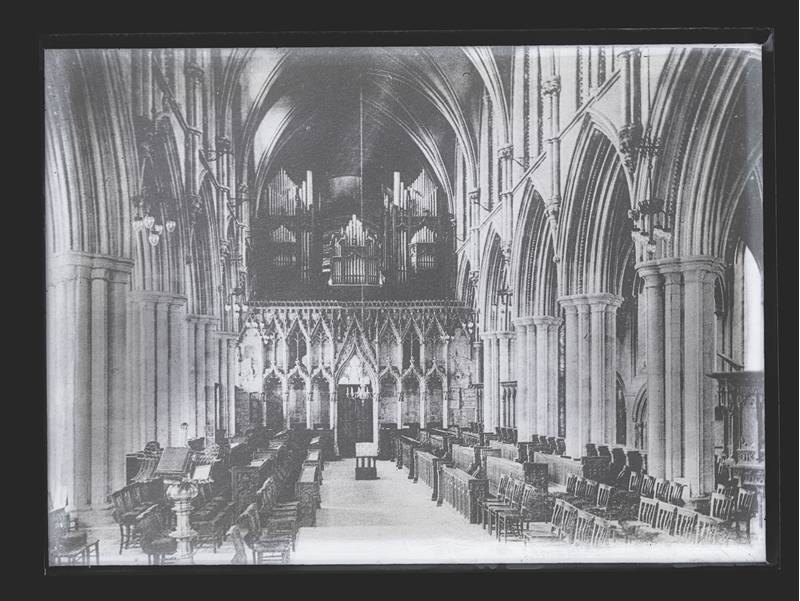 Interior of an unidentified cathedral, c.1900