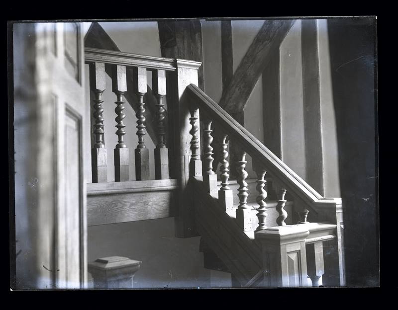 Section of an unidentified wooden staircase, c.1900